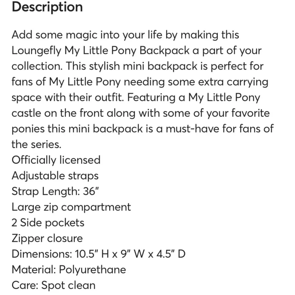 NWT Loungefly My Little Pony Castle with Drawbridge mini backpack - Picture 6 of 6